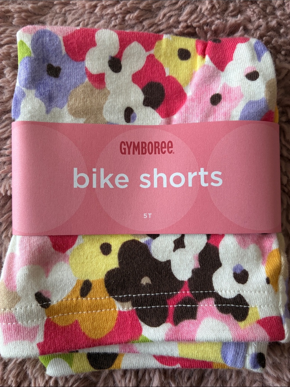 Gymboree Floral Bike Shorts in Pink, Yellow, Purple, Brown & White